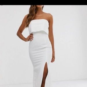 ASOS White bodycon overlay dress